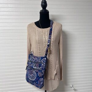 Vera Bradley Blue and White Paisley Crossbody Bag